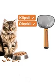 Klipsli Kedi Köpek Mama Kepçesi 180 ml Ölçekli Erzak Bakliyat Un Baharat Kahve Ölçü Kaşığı Küreği - 1