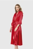 AmoraSecret AmoraSecret Kırmızı Uzun Saten Sabahlık - 1