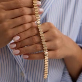 14 Ayar Piramit Kordon Bileklik 10 mm 19 cm - 3