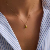 Yeşil Zeytin Altın Kolye 45 cm thumbnail 2