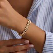 14 Ayar Piramit Kordon Bileklik 10 mm 19 cm - 1