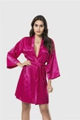 AmoraSecret AmoraSecret Vişne Kısa Saten Sabahlık - 1