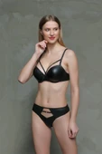 AmoraSecret Amora Secret 322 Deri Görünümlü Destekli Sütyen Takımı - 2