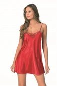 Amora Secret Kırmızı Kısa Saten Gecelik thumbnail 2