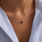 Siyah Zeytin Altın Kolye 1,20 cm thumbnail 2