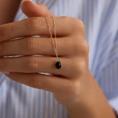 Siyah Zeytin Altın Kolye 1,20 cm thumbnail 3