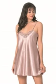 AmoraSecret AmoraSecret Vizon Kısa Saten Gecelik - 1