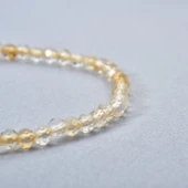 925 Ayar Gümüş Altın Kaplama Doğal Sitrin Faset Kesim Boncuklu Choker Kolye - NGS00125 - 1