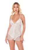 AmoraSecret AmoraSecret Ekru Jakarlı Bodysuit Gecelik - 2