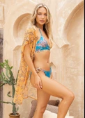 AmoraSecret AmoraSecret Şal Desenli Önü Açık Kısa Pareo - 1