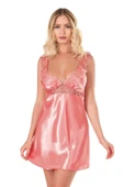 AmoraSecret AmoraSecret Mercan Kısa Saten Gecelik - 1