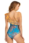 AmoraSecret AmoraSecret Şal Desenli Tek Omuz Fırfırlı Mayo - 2