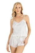 AmoraSecret AmoraSecret Ekru Saten Şort Takımı 9210 - 1