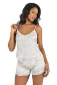 AmoraSecret AmoraSecret Ekru Saten Şort Takımı 9204 - 1