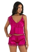 AmoraSecret AmoraSecret Vişne Saten Şort Takımı 9205 - 1