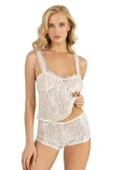 AmoraSecret AmoraSecret Ekru Saten Şort Takımı 9221 - 1