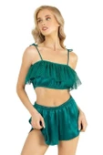 AmoraSecret AmoraSecret Zümrüt Saten Şort Takımı 9206 - 1