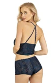AmoraSecret AmoraSecret Lacivert Saten Şort Takımı 9222 - 2