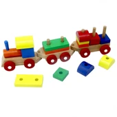 TOYZ DÜKKANIM Playwood Eğitici Ahşap Bultak Tren Kız Erkek Çocuk Oyuncak Eğitici Oyuncaklar - 2