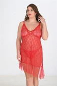 AmoraSecret AmoraSecret Büyük Beden Kırmızı Gecelik - 2