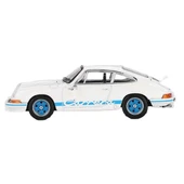TOYZ DÜKKANIM Mini GT 1/64 Porsche 911 Carrera RS 2.7 Grand Prix White with Blue Livery Kız Erkek Çocuk Oyuncak Eğ thumbnail 2