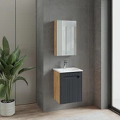 Denko Demood 45 cm MDF Antrasit Gri Banyo Dolabı Takımı thumbnail 1