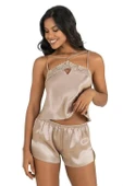 AmoraSecret AmoraSecret Taş Saten Şort Takımı - 1