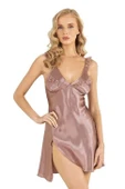 AmoraSecret AmoraSecret Vizon Kısa Saten Gecelik 8237 - 1
