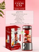 DEANB BPA İÇERMEZ TURBO Buz Kırıcı Paslanmaz 6 Çelik Bıçaklı Şarjlı 450 ml Taşınabilir Kişisel BLENDER thumbnail 6