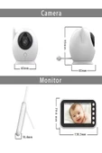 DEANB Full hd Bebek Kamerası 2.4 ghz Wireless, 360° Dönen Ptz Gece Görüş, Monitörlü Interkom Özellikli - 3