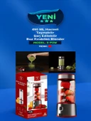 DEANB BPA İÇERMEZ TURBO Buz Kırıcı Paslanmaz 6 Çelik Bıçaklı Şarjlı 450 ml Taşınabilir Kişisel BLENDER thumbnail 8