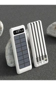ÇELİKWORK 10000mah Güneş Enerjili 2usb Mikro Lightning Iphone Type-c Kablolu Powerbank Taşınabilir Batarya - 1
