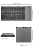 DEANB Şarjlı Touchpad Kablosuz Bluetooth Titanyum Katlanabilir Dokunmatik Klavye Tablet - Telefon - 6