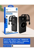 ÇELİKWORK 10000mAh PD Kablolu 22.5W Kablosuz Wireless 15W Dahili USB Micro TYPE-C iPhone Powerbank - 6