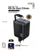 DEANB Pd 67w 1xusb 1xtype-c Girişli 2x Fast Hızlı Şarj Cihazı Adaptörü Universal Çoklayıcı thumbnail 1