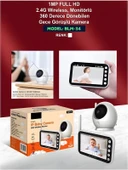 DEANB Full HD Bebek Kamerası 2.4 GHz Wireless 360 Dönen PTZ Gece Görüş Monitörlü Interkom Özellikli thumbnail 8