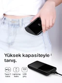 ÇELİKWORK PW-95 PD 22.5W HIZLI ŞARJ LCD Kendiliğinden Type-c Lightning Kablolu 1Usb-A Girişli Powerbank thumbnail 3