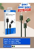 ÇELİKWORK A11 2in1 3A 60W Type-C & 20W Lightning 1.2m Örgü Kablosu - 480 Mbps Hızlı Şarj ve Veri Transferi thumbnail 6