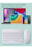 DEANB Bkb011 Mini 24x15cm Kablosuz Bluetooth Klavye & Mouse Seti - Universal Uyumlu, Taşınabilir Ve Şarjlı - 4