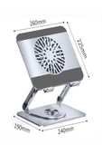 DEANB 10-17.3 inç Magnetli Fanlı, Carbon 360° Mekanizmalı Telefon ve Laptop MacBook Standı - 2