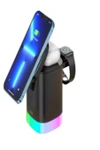 ÇELİKWORK AW013 15 3-in-1 Kablosuz Mıknatıslı RGB Işıklı Saat, Telefon ve AirPods Şarj Standı thumbnail 1