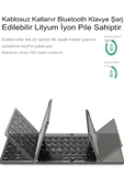 DEANB Şarjlı Touchpad Kablosuz Bluetooth Titanyum Katlanabilir Dokunmatik Klavye Tablet - Telefon - 3