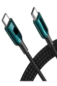 ÇELİKWORK Fc037 30cm Çinko 3a, 60watt Hızlı Şarj/data Kablosu, Usb-c To Type-c 0.3m, Ara Kablo - 1
