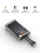 ÇELİKWORK Pw50 Lcd 22.5w Type-c & Lightning Kablolu Hızlı Iphone Şarj Aleti - 10,000mah Taşınabilir Powerbank thumbnail 1