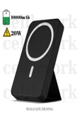ÇELİKWORK 10000mAh 20W Wireless MAGSAFE Lüx Deri Stand Kablosuz Taşınabilir Batarya Li-iyon POWERBANK - 2