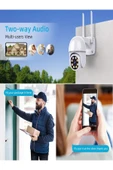 DEANB 2.5 İnç Wi-Fi IP66 Su Geçirmez Alarmlı HD Hareket Sensör Çift Işıklı Gece Görüşlü İNTERKOM Kamera - 3