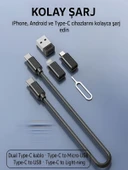 ÇELİKWORK F0H7 7 in1  Type-C, USB, Micro Lighting Port, Seyahat Seti İPhone, Android Uyumlu PC Çevirici thumbnail 4