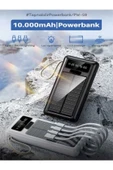 ÇELİKWORK 10000mah Güneş Enerjili 2usb Mikro Lightning Iphone Type-c Kablolu Powerbank Taşınabilir Batarya thumbnail 8