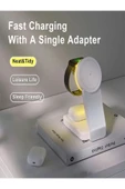 ÇELİKWORK 3in1 15W Mıknatıslı Kablosuz Şarj Standı Hızlı Şarj, Telefon, Kulaklık & Saat İçin Masaüstü Standı thumbnail 3