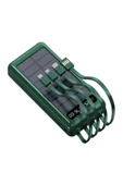 ÇELİKWORK 10000mah 2usb Girişli - Micro - Lightining - Usb - Type-c Kablolu Güneş Enerjili Çoklu Powerbank - 1